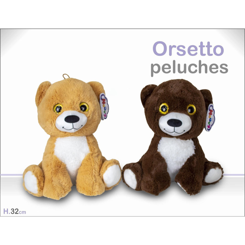 PELUCHE ORSO OCCHI BRILLI CM.32