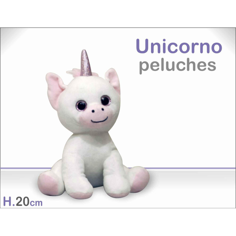 PELUCHE UNICORNO SEDUTO CM.20