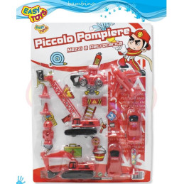 BLISTER PICCOLO POMPIERE CON MEZZI RETROC.