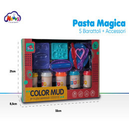 PASTA MAGICA 5 BARATTOLI PLASTILINA+8 ACCESSORI