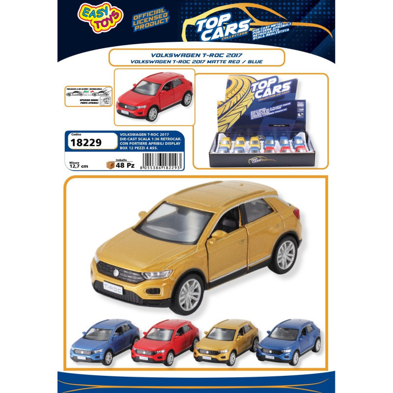 VOLKSWAGEN T-ROC SCALA 1:136 METALLO RETROCARICA