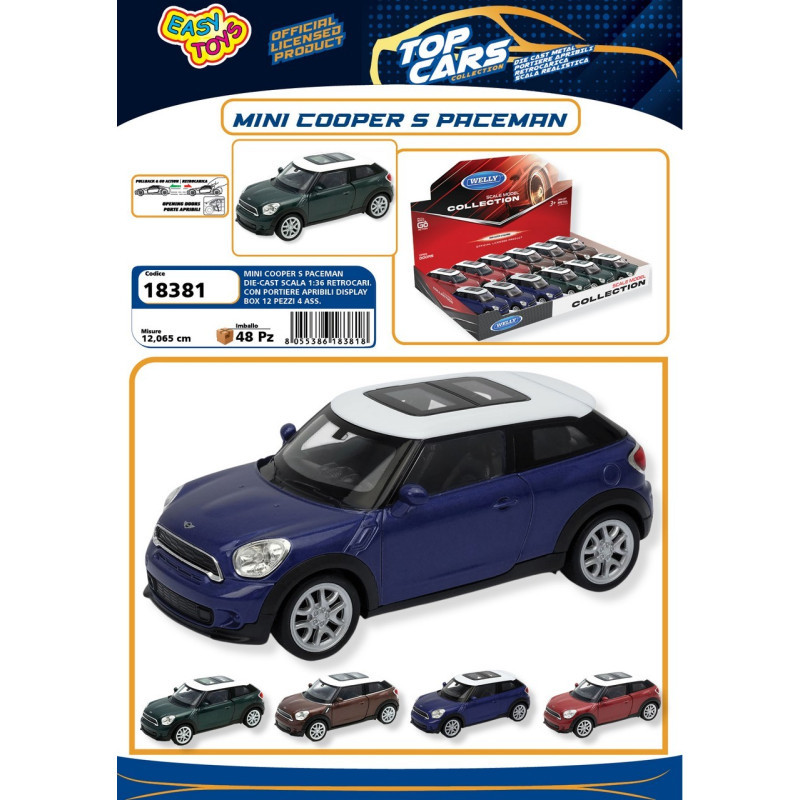 MINI COOPER S PACEMAN SCALA 1:48 METALLO RETROCARICA